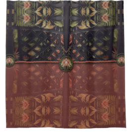 Tropische Latticework-koppeling Douchegordijn