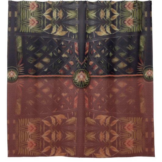 Tropische Latticework-koppeling Douchegordijn (Voorkant)