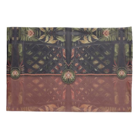 Tropische Latticework-koppeling Kussensloop (Achterkant-Links)