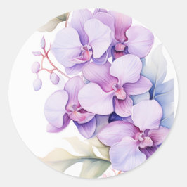 Tropische Lavendel Orchideeën Hawaïaans Ronde Sticker