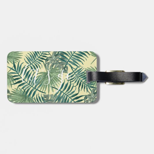  Tropische Leaf Laten we het Citaat gaan | BAGAGEL Bagagelabel (Achterkant horizontaal)