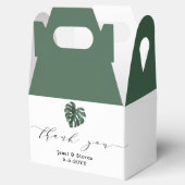 Tropische Leaf Monstera Greenera-voorhoede Bedankdoosjes (Geopend)