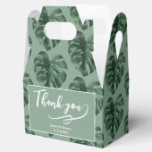 Tropische Leaf Monstera Greenera-voorhoede Bedankdoosjes (Geopend)