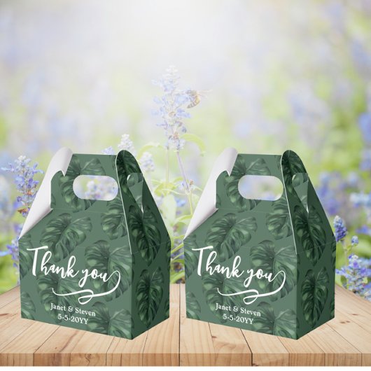 Tropische Leaf Monstera Greenera-voorhoede Bedankdoosjes