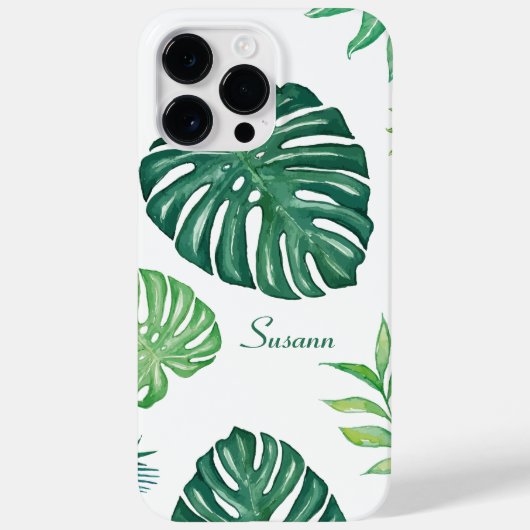 Tropische Leaf Patroon Telefoon Case (Achterkant)