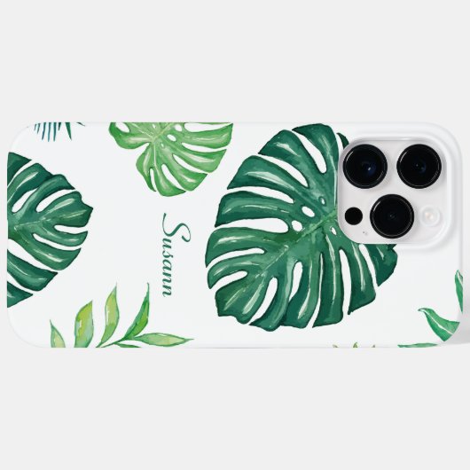 Tropische Leaf Patroon Telefoon Case (Achterkant (horizontaal))