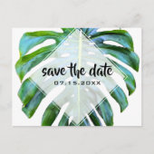 Tropische Leaf Trendy Greenery Save the Date Aankondigingskaart (Voorkant)