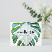 Tropische Leaf Trendy Greenery Save the Date Aankondigingskaart (Staand voorkant)