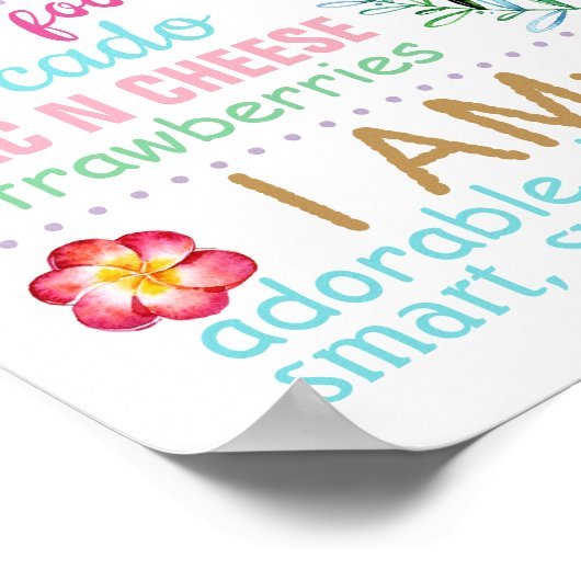 Tropische Leaves Flowers Luau Hawaiian-teken Poster (Hoek)