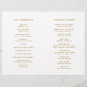 Tropische Leaves Gold Wedding Ceremony Program (Achterkant)