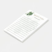 Tropische Leaves Greenery Elegant Script Post-it® Notes (Schuin)