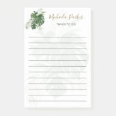 Tropische Leaves Greenery Elegant Script Post-it® Notes (Voorkant)