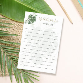 Tropische Leaves Greenery Elegant Script Post-it® Notes