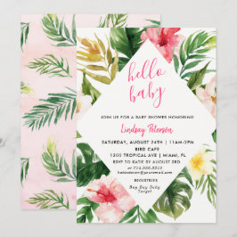 Tropische Leaves Luau Baby shower Invitation Card Kaart
