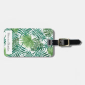 Tropische Leaves Name Holiday Travel Bagagelabel (Voorkant horizontaal)