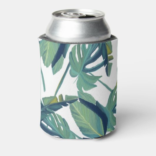 Tropische lebpalm boomruis blikjeskoeler (Blikje Achterkant)