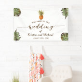 Tropische lederen anananas Stijlvolle bruiloft Spandoek (Insitu)