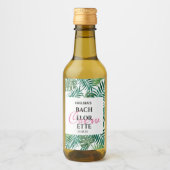 Tropische lederen bachelorette, bemanning zomertij wijn etiket (Voorkant)