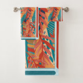 Tropische lederen Blauwgroen, rode, Oranje en beac Bad Handdoek (Insitu)