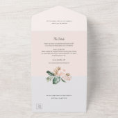 Tropische lederen bruiloft foto met RSVP-gegevens All In One Uitnodiging (Buitenkant)