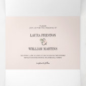 Tropische lederen bruiloft foto met RSVP-gegevens Drieluik Uitnodiging (Binnenkant midden)