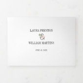 Tropische lederen bruiloft foto met RSVP-gegevens Drieluik Uitnodiging (Cover)