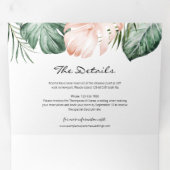 Tropische lederen bruiloft foto met RSVP-gegevens Drieluik Uitnodiging (Binnenzijde eerst)