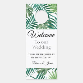 Tropische lederen bruiloft Welkomstdeur Hanger
