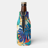 Tropische lederen flessenkoeler flesjeskoeler (Fles Achterkant)