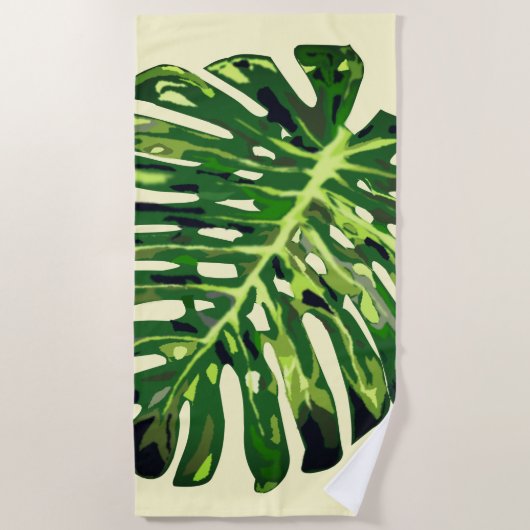 Tropische lederen keukenhanddoek - aangepaste kleu strandlaken (Voorkant)