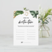 Tropische lederen raden het doeltoneelspel informatiekaartje (Staand voorkant)