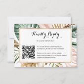 Tropische lederen trekken QR-code RSVP-kaart RSVP Kaartje (Voorkant)