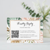 Tropische lederen trekken QR-code RSVP-kaart RSVP Kaartje (Staand voorkant)