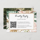 Tropische lederen trekken QR-code RSVP-kaart RSVP Kaartje (Voorkant / Achterkant)