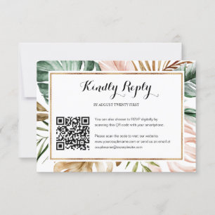 Tropische lederen trekken QR-code RSVP-kaart RSVP Kaartje