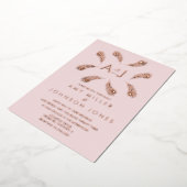 Tropische lef Ring Sage Wedding geperste Folie IV Folie Uitnodiging (Gedraaid)