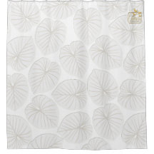 Tropische lef White Designer Shower Curtain Set