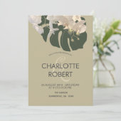 Tropische lef White Orchids Wedding Kaart (Staand voorkant)