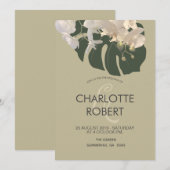 Tropische lef White Orchids Wedding Kaart (Voorkant / Achterkant)