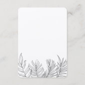 Tropische lef  zwarte bruiloft - Gegevens Informatiekaartje (Achterkant)