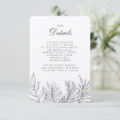 Tropische lef  zwarte bruiloft - Gegevens Informatiekaartje (Staand voorkant)