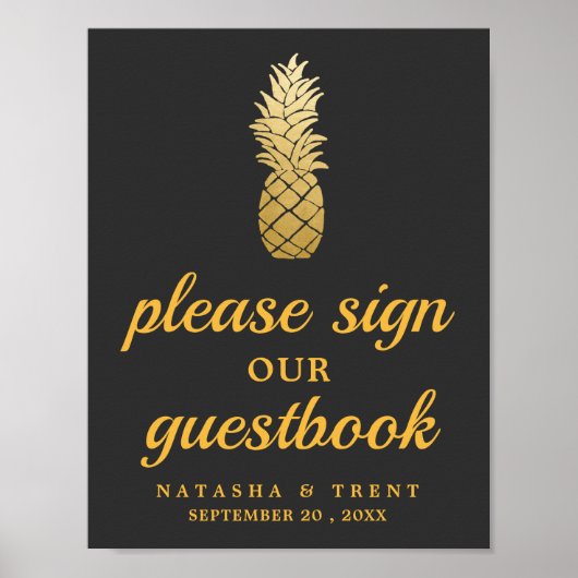 Tropische legantie | Pananassons voor het huwelijk Poster (Voorkant)