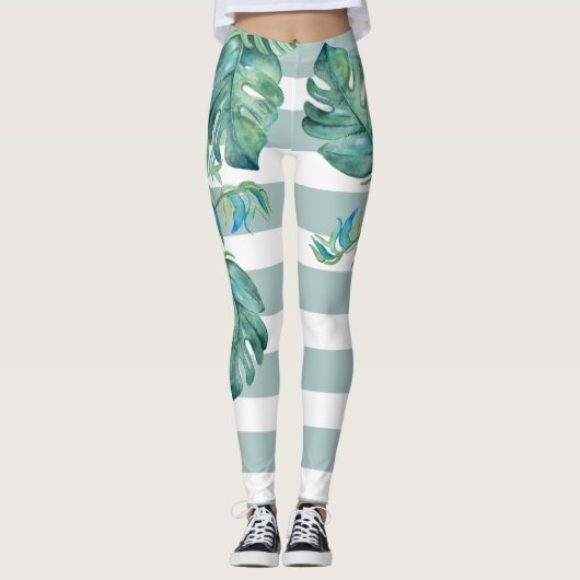 Tropische Leggings Monstera Leaves (Voorkant)