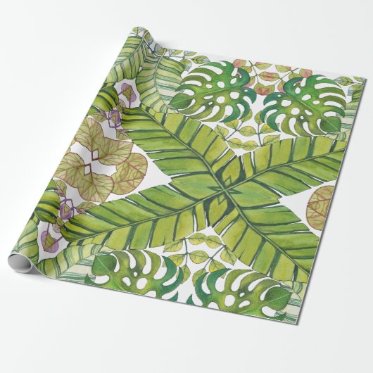 Tropische lekkage in Waterverf Cadeaupapier (Uitgerold)