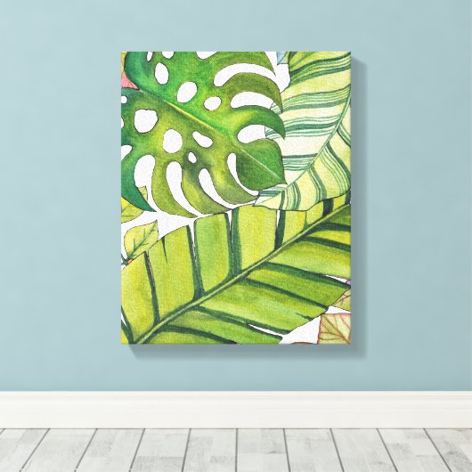 Tropische lekkage in Waterverf Canvas Afdruk (Insitu (Houten vloer))