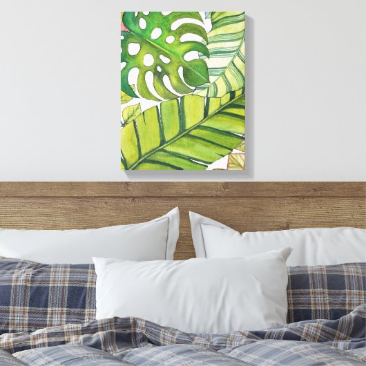 Tropische lekkage in Waterverf Canvas Afdruk (Insitu (Slaapkamer))
