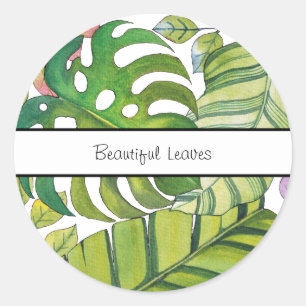 Tropische lekkage in Waterverf Ronde Sticker