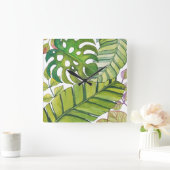 Tropische lekkage in Waterverf Vierkante Klok (Huis)