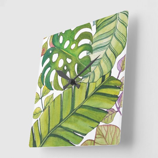 Tropische lekkage in Waterverf Vierkante Klok (Hoek)