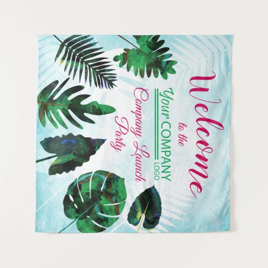 Tropische lekkage uit groene, aquamarine wandkleed (Voorkant (horizontaal))